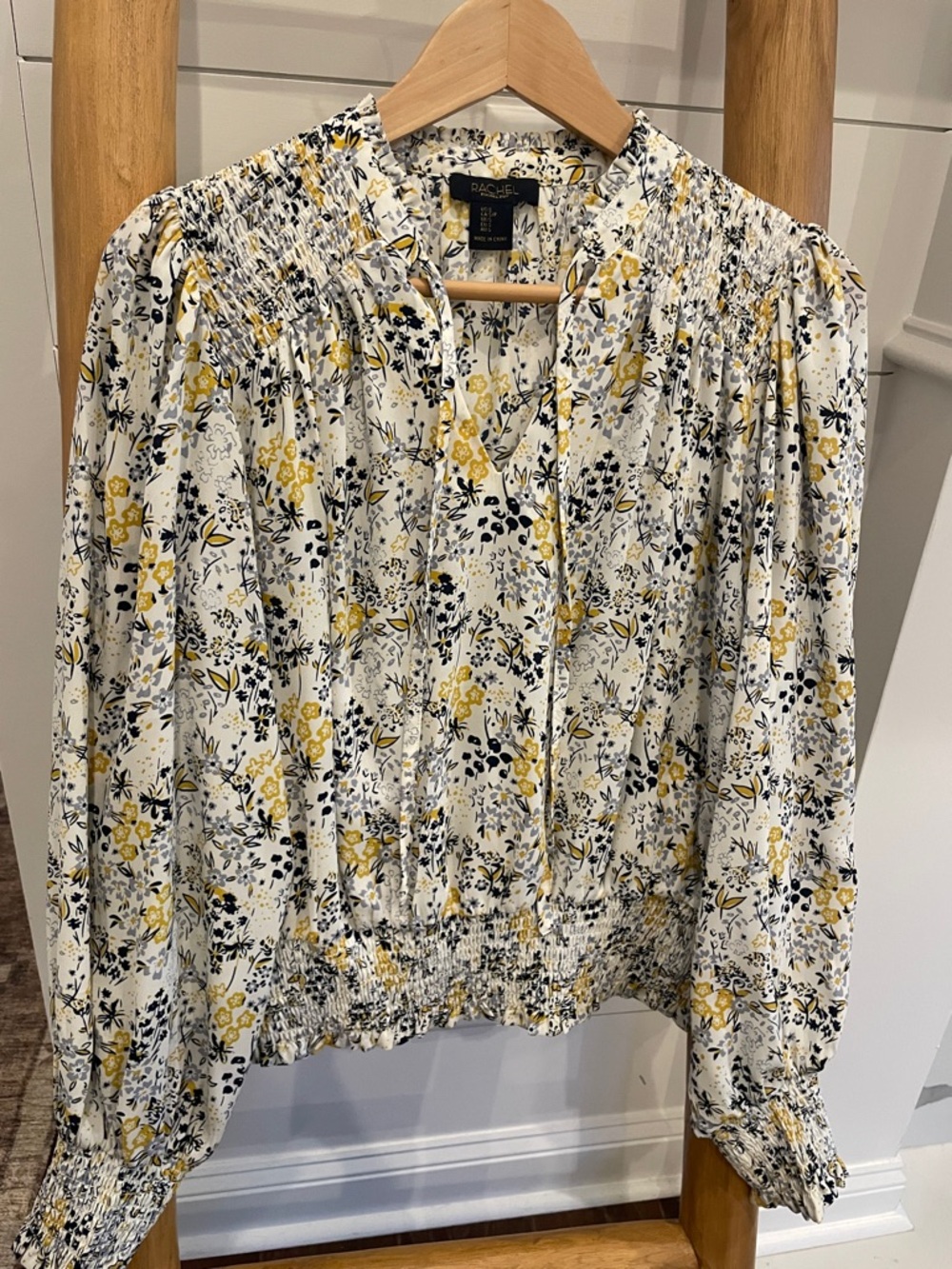 RACHEL Rachel Roy Smocked Waist Blouse - Small